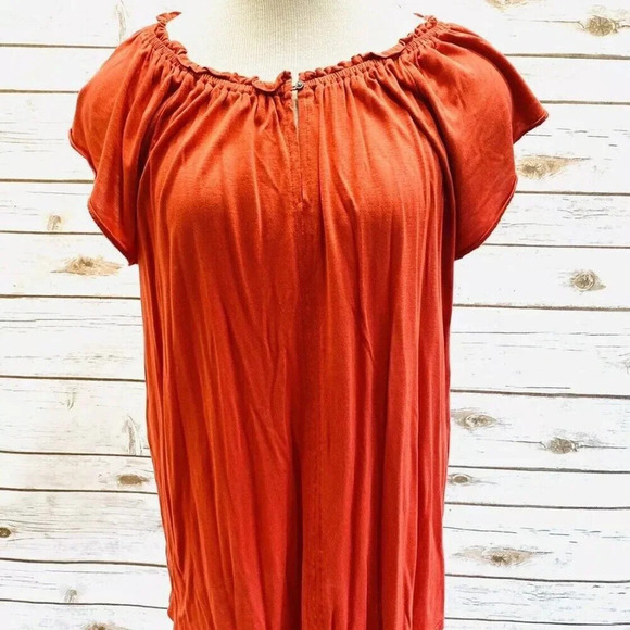 LOFT Tops - LOFT Women Short Sleeve Pullover Boat Neck Coral Casual Shirt Top Size Small
